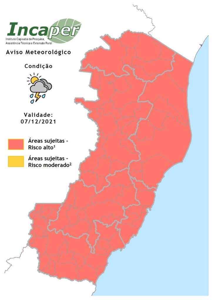 Alerta Incaper Emite Aviso Para Tempestade Raios Ventania E Granizo