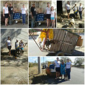 Membros da Adada promovendo entrega de ração, adquirida via doações de protetores e simpatizantes da causa. Foto: Reprodução Facebook